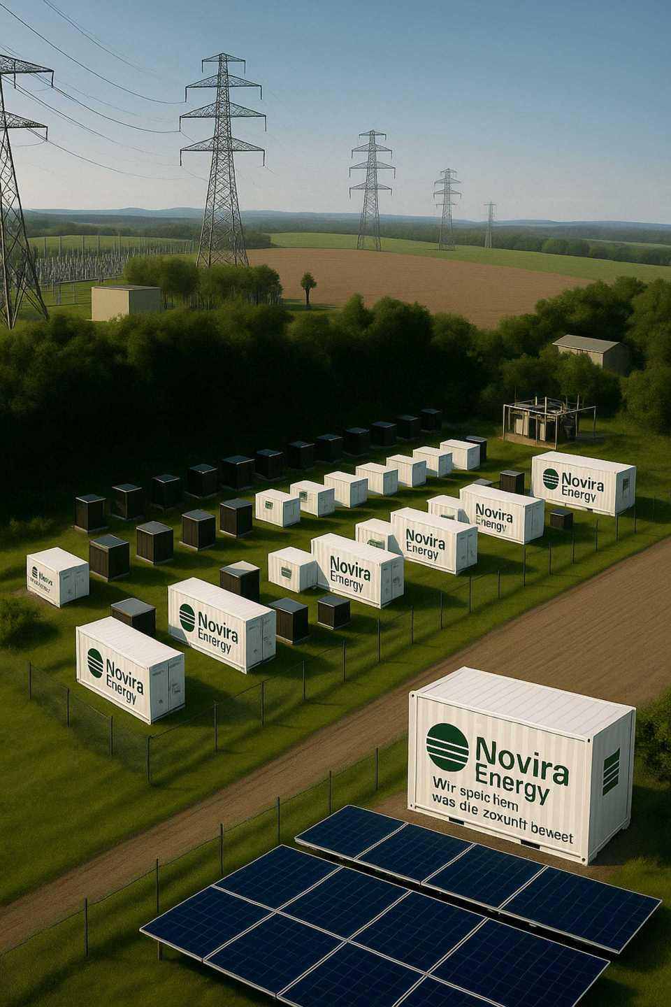 Novira Energy Solaranlage und Container