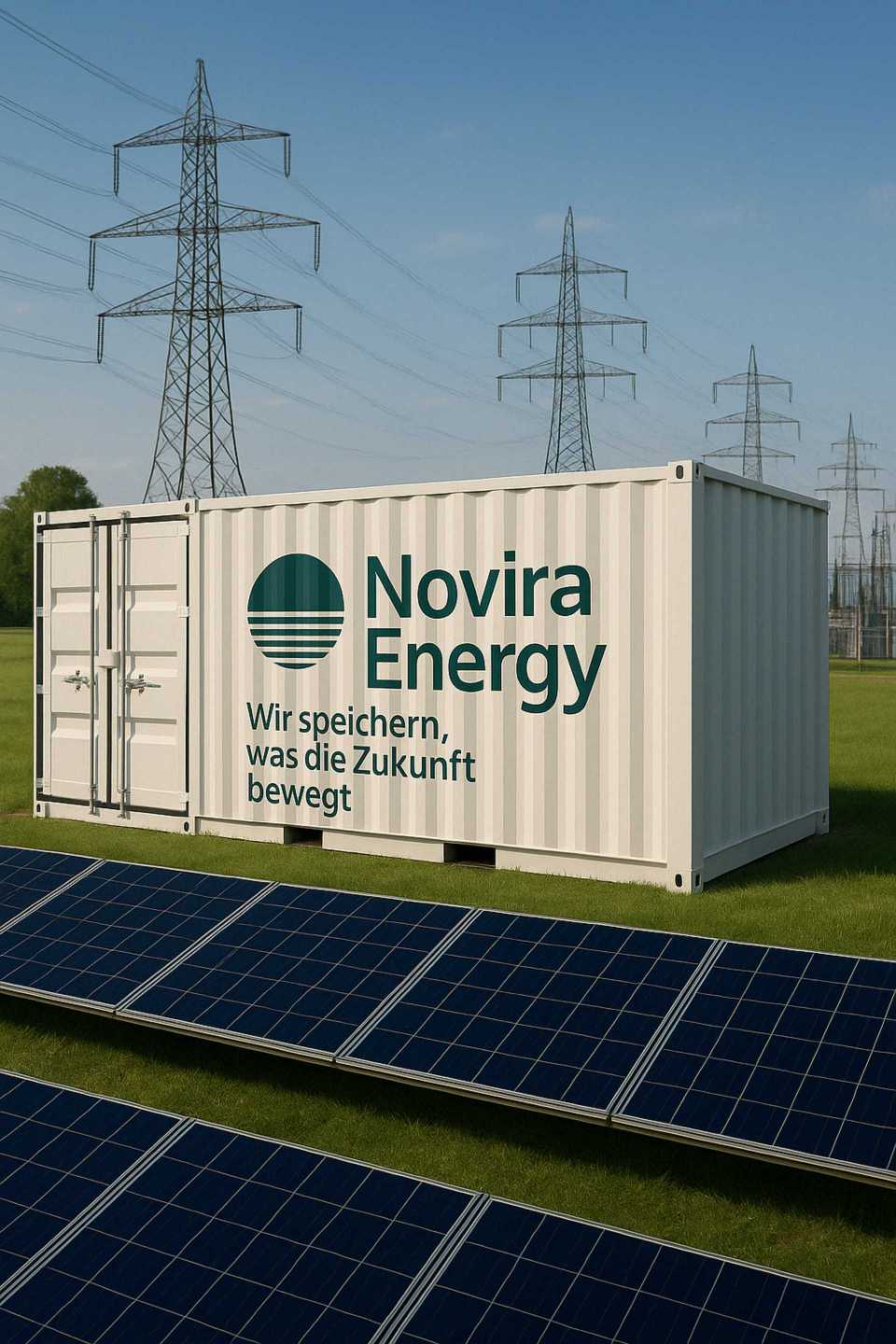 Novira Energy Container mit Solarpanels