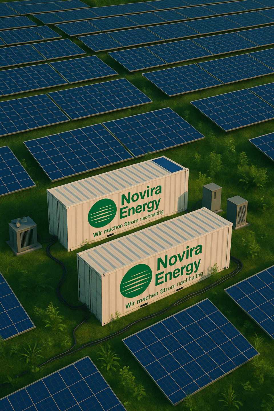 Solarfelder mit Energiespeichern